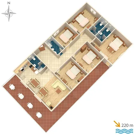 Appartement With A Parking Space Kastel Stafilic, - 5219
